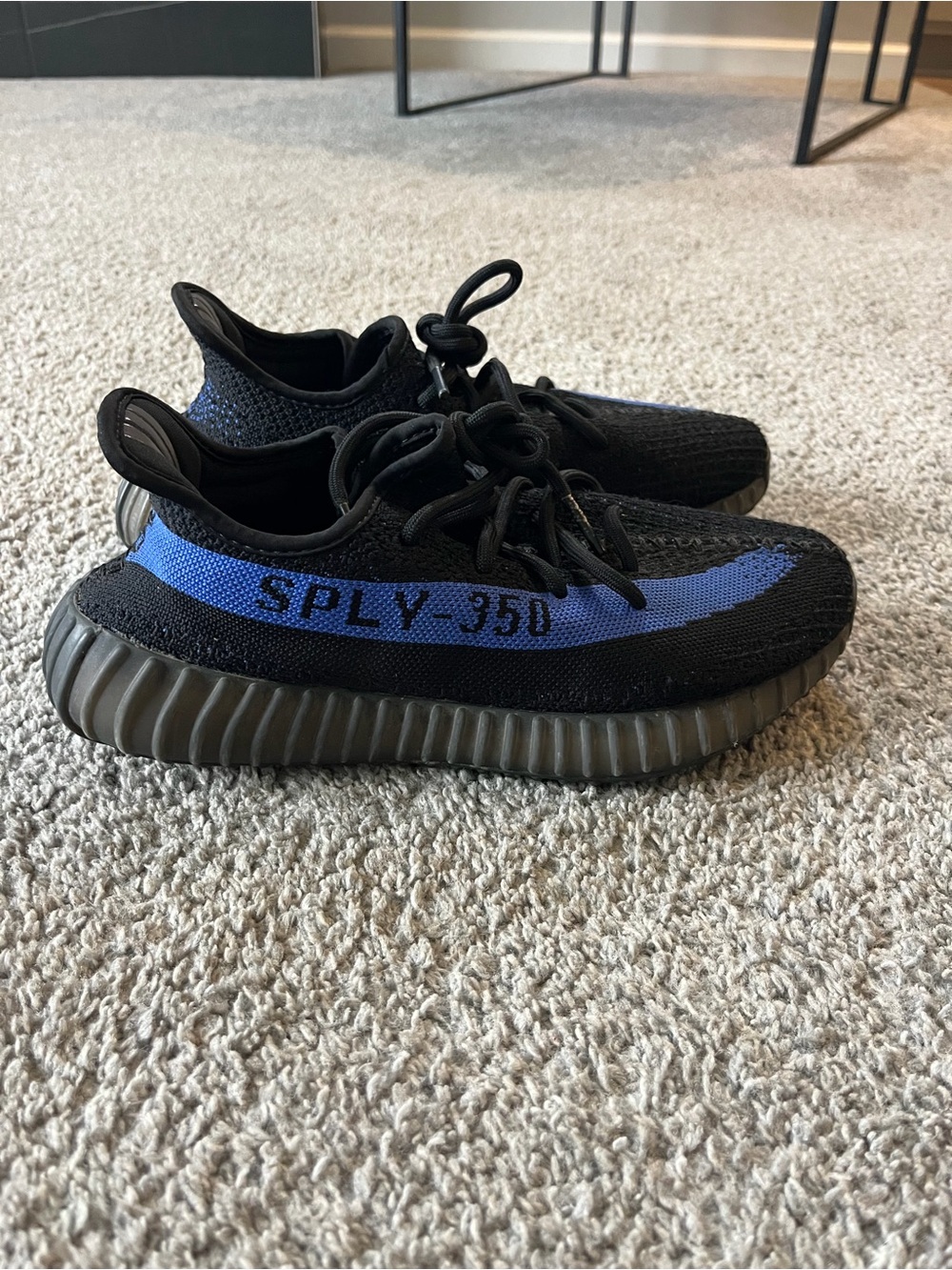 Yeezy Black & Blue SPLY-350 Knit Sneakers
